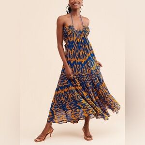 Verb by Pallavi Singhee Halter Cut-Out Midi Dress Resort Wear Size L